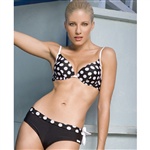 Panos Emporio Evia 09 Bikini. Retro chic pilkullinen bikini! Push up yläosa säädettävillä olkaimilla ja matalasti leikatut hipsterit koristeelli...